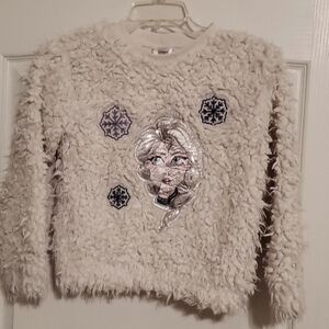 DISNEY FROZEN ELSA FUZZY SWEATER LIKE NEW